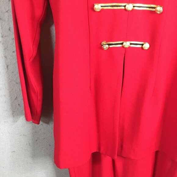 Vintage Kristy Petites Dress Womens 4P Red Gold Military Nutcracker Soldier - Picture 11 of 16